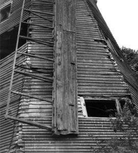 One side of smock, with sail framework, smock mill, South Ockendon
