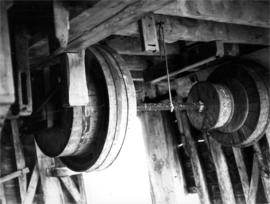 Belt wheels in situ, smock mill, South Ockendon