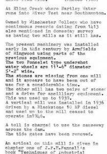 General notes on the state of the mill