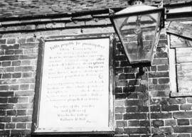 Noticeboard of toll charges, Eling Tide Mill, Totton and Eling