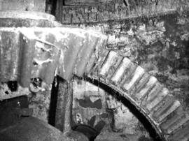 Pit wheel and wallower, Place Mill, Christchurch