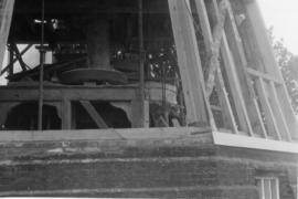 Stone floor during restoration, Lower Mill, Dalham