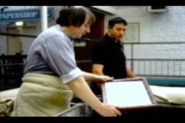 Wookey Hole Mill, to leveur, deckle just moving off