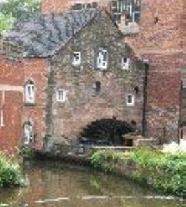 Brindley's Mill, Leek - headrace and waterwheel