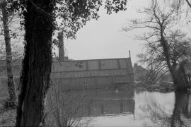 Bonehill Bleach Works, Fazeley - back of mill, seen across the pond