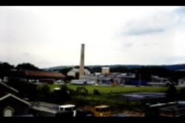 St Cuthberts Mill, Wells, Somerset, from Glencot Rd railway bridge