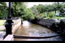 Bleadney Old Mill, head race with spillway on left