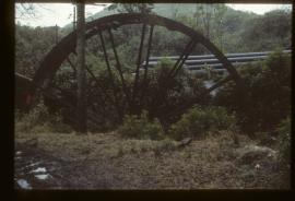Derelict wheel, Wheal Martyn Mill, St Austell, Cornwall