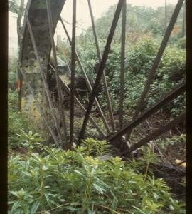 Derelict wheel, Wheal Martyn Mill, St Austell, Cornwall