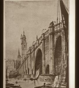 London Bridge waterworks, Bonnington view of London end