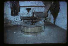Bloxham Grove Farm, Oxfordshire, millstones driven by steam engine