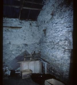 Venton Mill, Dartington, Devon, interior detail with bins