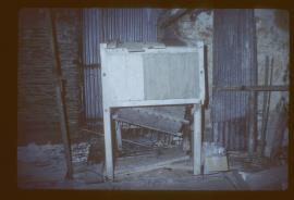 Venton Mill, Dartington, Devon, Bin and cleaning drum