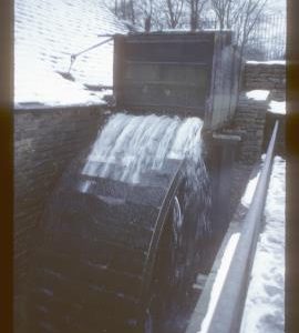 Shepherd Wheel, Porter, Sheffield, waterwheel in snow