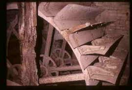 Bromham Mill, Bedford, Bedfordshire, detail of waterwheel