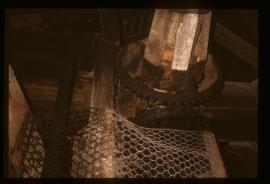 Little Corby Mill, Warwick Bridge, Cumbria, upright shaft and millstone
