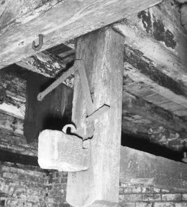 Bustleholme Mill, West Bromwich - support beam of countershaft from former crown wheel and catch