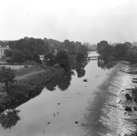 Peel Mill, Winshill - view of weir from top floor (non-turbine end) of "biscuit factory"