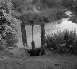 Boughey's Mill, Audley - overflow sluicegate with millpond behind