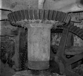 Boughey's Mill, Audley - pit wheel, wallower and arms of spur wheel