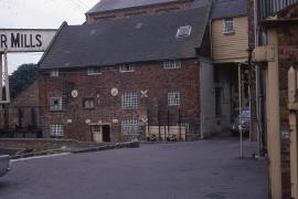 Burton Flour Mills, Winshill - front of the 1745 mill building, roof of later (19c) building behind