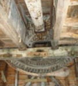Windshaft and brakewheel, post mill, Friston, Suffolk