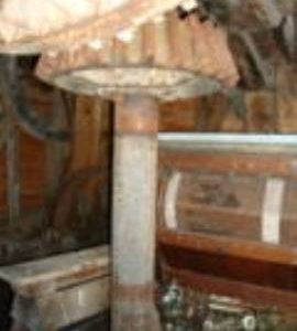 Tailwheel, tail wallower and upright shaft, post mill, Friston, Suffolk