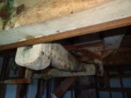 Tail bridgetree, brayer and hanger, Hogg Hill Mill, Icklesham
