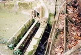 Trigon Estate, Wareham St Martin, Dorset, hatch control to breastshot water wheel