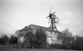 "Windmill mounted on watermill, West Ashling, Sussex"