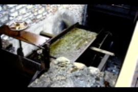 Wookey Hole Mill, waterwheel overshot feed