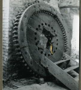 Loose wooden cog-wheel, Guy's Cliff Mill
