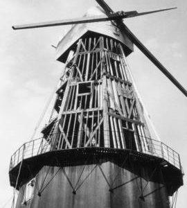 Union Mill, Cranbrook, under repair, weatherboard stripped off