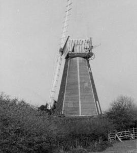 View of mill and surrounding area, smock mill, West Kingsdown