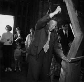 "The Bremer's acting for ITV newsreel men (floods)"