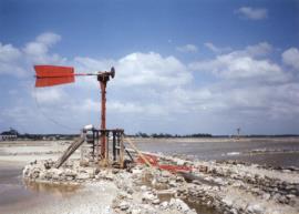 Salt pond windmill, Salt Cay, Turks and Caicos Islands