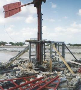 Salt pond windmill, Salt Cay, Turks and Caicos Islands