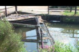 View of the trash rack, Calcot Mill
