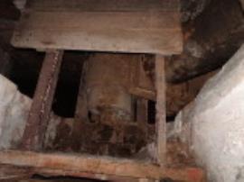 Bromley Mill, Gerrard's Bromley, Eccleshall - looking down on the turbine