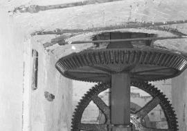 Cheddleton Flint Mill, Cheddleton - pit wheel and wallower of South Mill