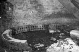 Tower mill, Enville - remains of the spur wheel (on ground, inside tower)