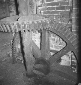 Watermill, Coley Farm, Gnosall - pit wheel and wallower close up