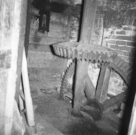 Watermill, Coley Farm, Gnosall - pitwheel and wallower from further back