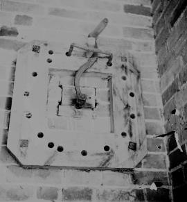 Watermill, Coley Farm, Gnosall - handle of chain wheel for operating sluicegate of waterwheel