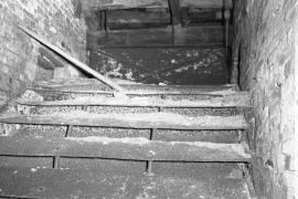 Coton Mill, Milwich - waterwheel buckets and pentrough