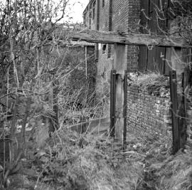 Forge Mill, Sandwell - site of waterwheel pit (opposite side from farmyard)