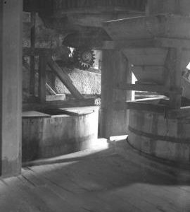 Harracles Mill, Rudyard - two pairs of stones, and great spur and crown wheels