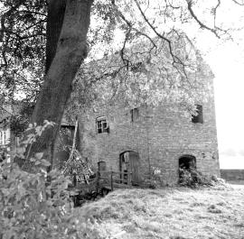 Hatton Mill, Swynnerton - gable end, showing entrance of headrace to waterwheel