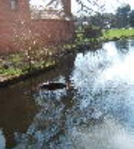 Shugborough Farm Mill, Shugborough Park, Colwich - overflow in millpond