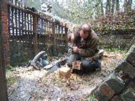Mosty Lee Mill, Oulton - Adam Marriott with drying kiln of the mill behind